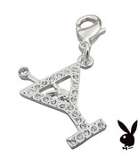 Playboy Charm Bunny Martini Glass Swarovski Crystals Lobster Clasp Clip ... - £15.73 GBP