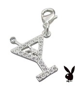Playboy Charm Bunny Martini Glass Swarovski Crystals Lobster Clasp Clip ... - $27.24 CAD