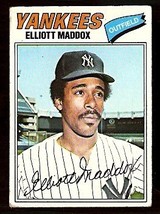 New York Yankees Elliot Maddox 1977 Topps Baseball Card # 332 Good - £0.40 GBP