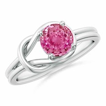 ANGARA Solitaire Pink Sapphire Infinity Knot Ring for Women in 14K Solid Gold - £1,206.40 GBP