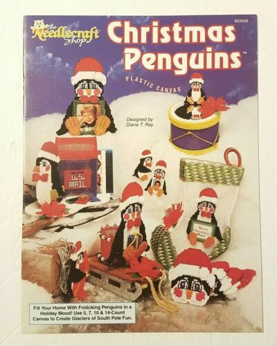 Primary image for The Needlecraft Shop Plastic Canvas Christmas Penguins Stocking 1992 #953349 NEW