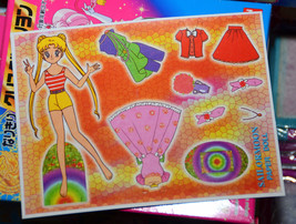 Sailor Moon paper doll sheet vintage pink dress Usagi - $0.98
