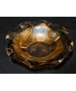 JEANNETTE Luster Glass Serving Bowl IRIS &amp; HERRINGBONE Ruffled Edge 9.5&quot;... - €19,33 EUR
