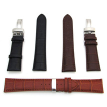 Mens Watch Strap Leather Band DEPLOYMENT CLASP CROCODILE Style 18mm to 2... - £15.89 GBP