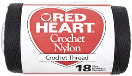 Red Heart Nylon Crochet Thread Size 18-Black - $15.86