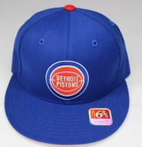 Vintage Mitchell Ness Detroit Pistons Fitted Hat Cap New Blue Licensed 6 3/4 - £11.12 GBP