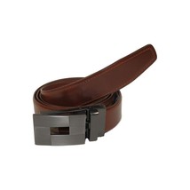 Men VALENTINI Leather Track Belt Adjustable Removable Buckle V522 Amber image 6