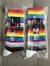 T-Mobile Tuesday LOVE Pride Socks LGBTQIA Rainbow Multi-Color Limited Edition X2 - £19.68 GBP
