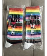 T-Mobile Tuesday LOVE Pride Socks LGBTQIA Rainbow Multi-Color Limited Ed... - £19.60 GBP