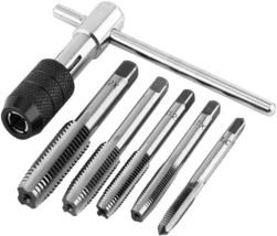 Mesee 6 Pcs Tap Wrench Tool Set, Adjustable T-Handle Ratchet Tap Holder Wrench M - £10.88 GBP