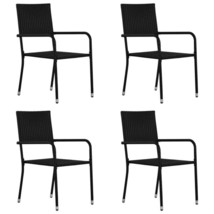 Outdoor Garden Patio Poly Rattan Set Of 2 4 6 Dining Chairs Seats Chair ... - $78.35+