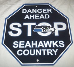 NFL Seattle Seahawks Team Stop Sign 12&quot;x12&quot; Styrene Plastic by Fremont Die - £11.18 GBP