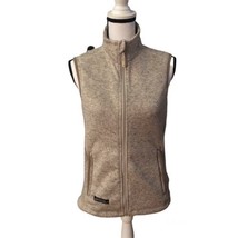Simply Southern Tried &amp; True Full Zip Tan Sleeveless Collared Vest Women&#39;s Small - £18.28 GBP