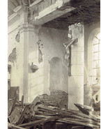 WW1 Original Post Card Photo Crucifix Remains Undamaged in Ruined Church... - €43,73 EUR