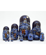 Christmas Eve Scenic Nesting Doll - 10&quot; w/ 10 Pieces - $543.34 CAD