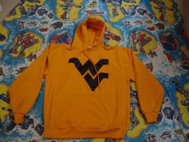 NCAA West Virginia Mountaineers Gold Sewn Logo Hoodie Sweatshirt Adult s... - £21.79 GBP