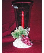 CBK GLASS AND POLY RESIN MULTI-COLOR GRAPE DESIGN TAPER HOLDER - $16.95