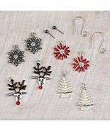 CHRISTMAS INTERCHANGEABLE HOOK &amp; STUD CRYSTAL, ZAMAK, DROP/ DANGLE EARRI... - £11.17 GBP