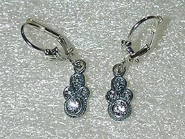 SILVER EARRINGS WITH SWAROVSKI CRYSTAL STONE - £14.90 GBP