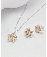 .925, STERLING SILVER CUBIC ZIRCONIA PENDANT AND EARRING SET GOLDENROD C... - $40.96 CAD