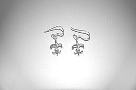 Sterling silver fleur de lis earrings 925parts per 1000, Dangle/ hook - £12.64 GBP