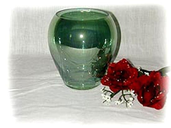 GREEN GLASS VASE - $15.95