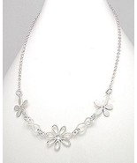 .925 STERLING SILVER FLOWER DESIGN NECKLACE/ PENDANT  18.5 INCHES LENGTH - £19.71 GBP