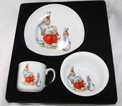 Reutter Germany Porcelain Beatrix Potter Child&#39;s Plate Cup Bowl Set NIB  #1697 - £27.34 GBP