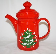 Waechtersbach Germany Red Christmas Tree Pattern Coffee Pot    #1833 - $120.00