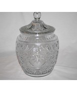 Vintage Anchor Hocking Clear Sandwich Glass 10&quot; Cookie Jar with Lid #1728 - £27.56 GBP