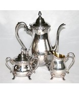 Vintage 1950 INTERNATIONAL WICKFORD Silverplate Coffee Creamer Sugar Set... - $125.00