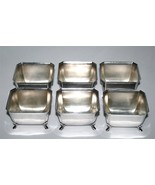 Vintage Silverplate Rectangle Individual Footed Nut Dishes Set of 6   #1011 - $75.00