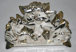 Vintage Silverplate Decorative Floral Napkin Holder  #1008 - £31.85 GBP