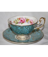 Royal Albert Turquoise Gold Chintz Tea Cup &amp; Saucer Set Multi-Colored Fl... - £58.73 GBP