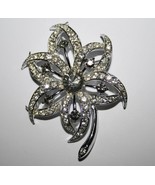 Vintage Signed Sarah Coventry Silvertone Sparkling Crystal Flower Brooch... - £7.99 GBP