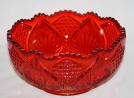 Vintage McKee Kemple Plytec Amberina Sawtooth Glass Bowl  #1548 - £25.65 GBP