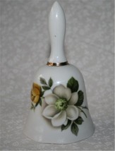 UCGC Japan White &amp; Yellow Floral Glazed Bell  M105 - £15.69 GBP