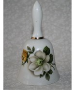 UCGC Japan White &amp; Yellow Floral Glazed Bell  M105 - £15.72 GBP