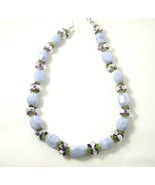 Ross Simons Blue Chalcedony &amp; Gemstone Cluster Sterling Necklace  -MIB- ... - £45.34 GBP