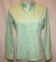 THEORY Lime Green &amp; Periwinkle Blue Stripe Shirt Small   #860 - £25.41 GBP