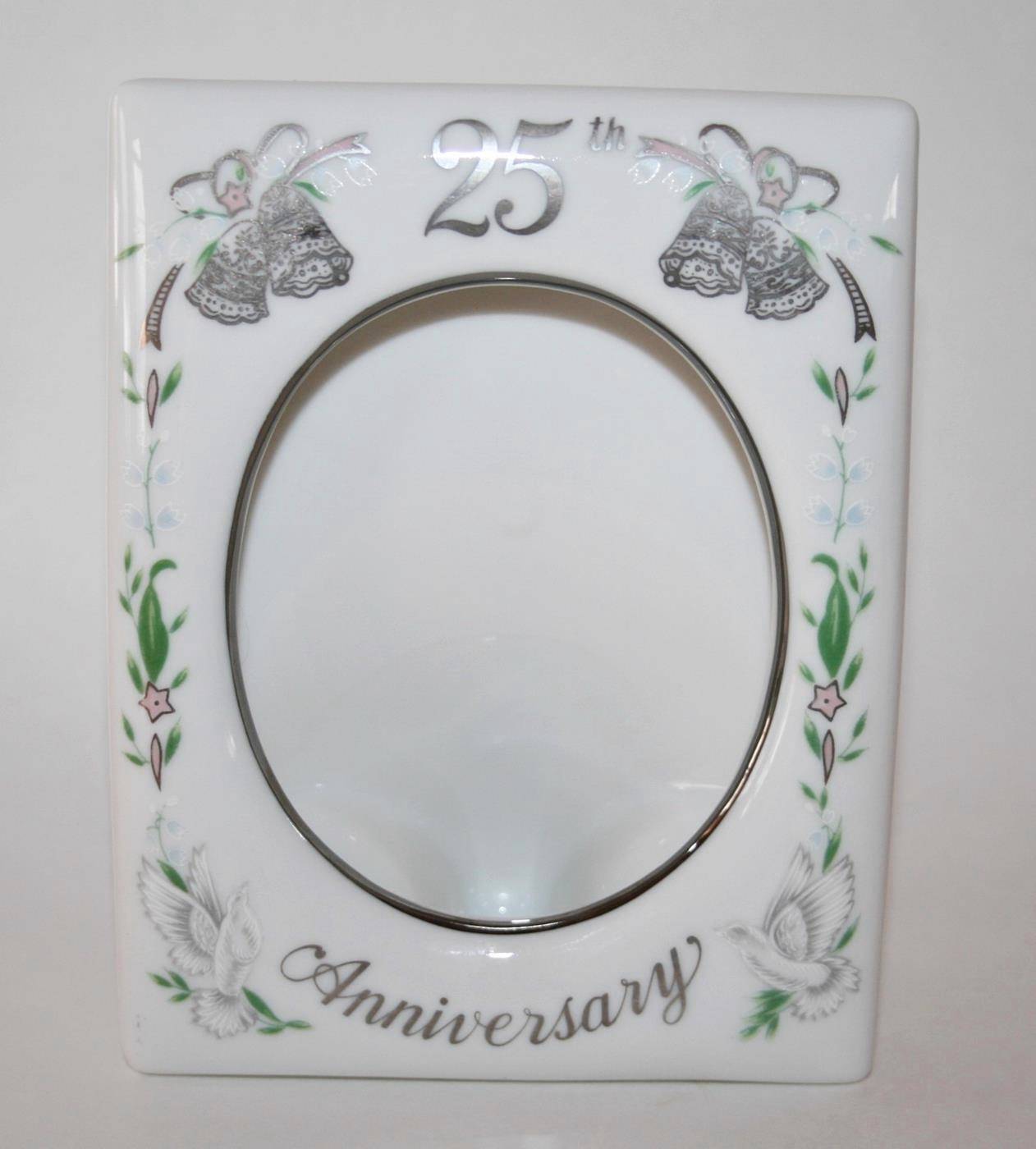 Primary image for 1984 Lefton China 25th Wedding Anniversary Photo Frame Never Used #1616
