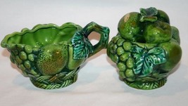 Vintage Inarco Japan Green Mist E2605 Creamer and Covered Sugar  #1133 - £12.99 GBP