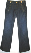 JUICY COUTURE Dark Wash Low Rise Boot Cut Jeans Wide Waistband Size 25   #624 - £58.84 GBP