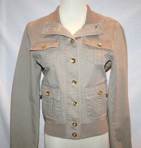 TWILL 22 Khaki Taupe Cotton Button Front Jean Jacket Small      1226 - £63.00 GBP