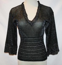 Missoni Italy Sheer Black Silver Metallic Blouse Top Size 38, US 2  #1846 - £179.85 GBP