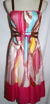 Diane Von Furstenberg Silk Dani Dress Size 2 Hot Pink Multi-Colored #883 - £118.83 GBP