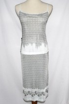 CAVALLI ITALY Slinky Stretch Knit Grey Silver Dress Skirt &amp; Tank Top Size 8 - $124.00
