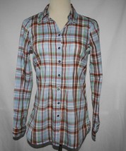 Tommy Hilfiger Plaid Cotton Button Pintuck Pleat Front Shirt Size 4 -NOW... - £22.05 GBP