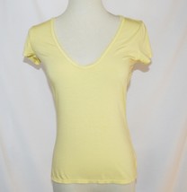 Elie Tahari Bright Yellow Modal Cotton Mesh Trim T-Shirt  Small   #1863 - £22.25 GBP