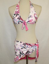 Roberto Cavalli Freedom Logo Swimsuit Bikini + Skirt Cover Size 44 S/M Nwot - £119.83 GBP